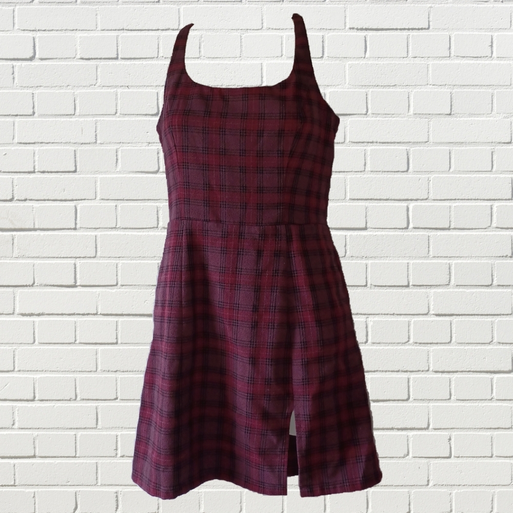 Grunge Plaid Skater Dress by Aeropostale
